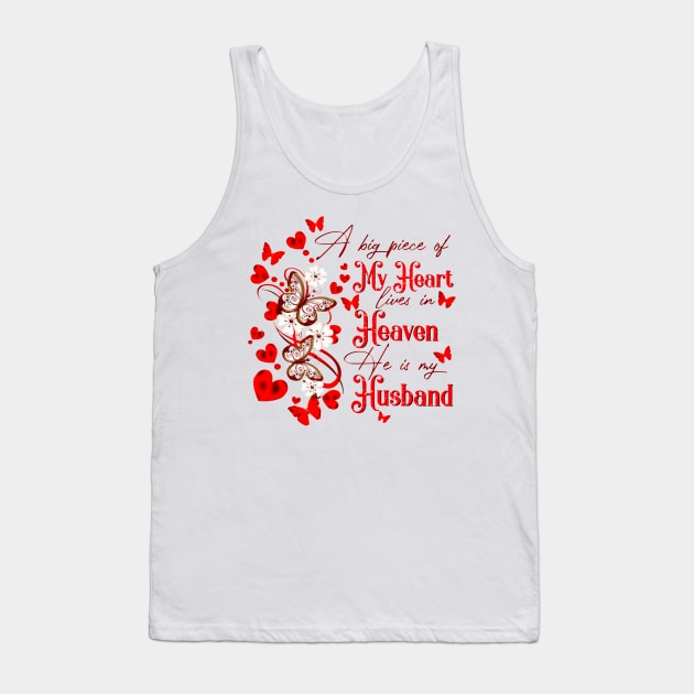 A Big Piece Of My Heart Lives In Heaven He Is My Husband Tank Top by Ripke Jesus